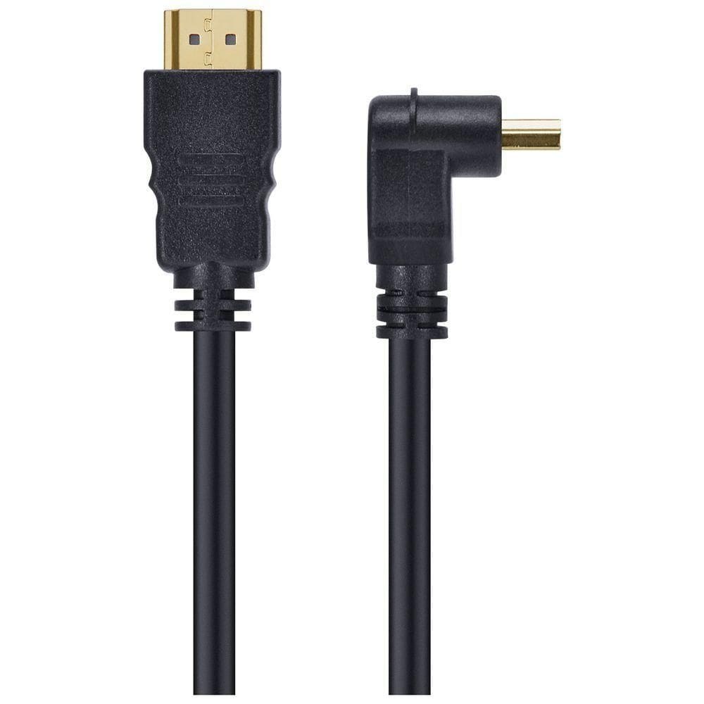 Cabo Hdmi 4k Ultra Hd 3d Conexao Ethernet Com 01 Conector 90o 2 Metros - H2090-2