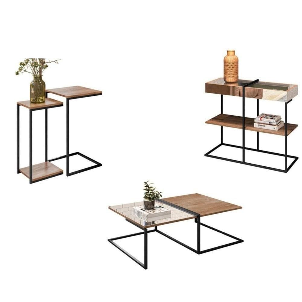 Kit Aparador Mesa Lateral Apoio E Centro Aurora Demolição