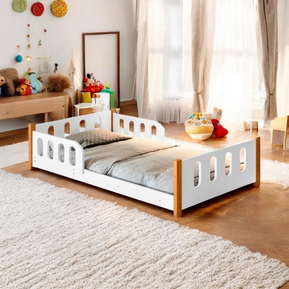 Mini Cama Com Colchão Cercadinho Maia Branco