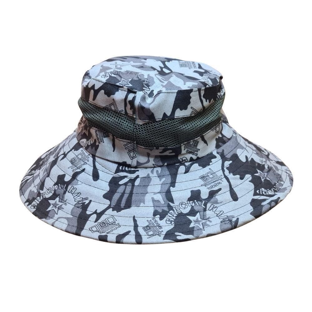 Chapéu Dk Camuflado Australiano Canavieiro Respirável Pesca Verde