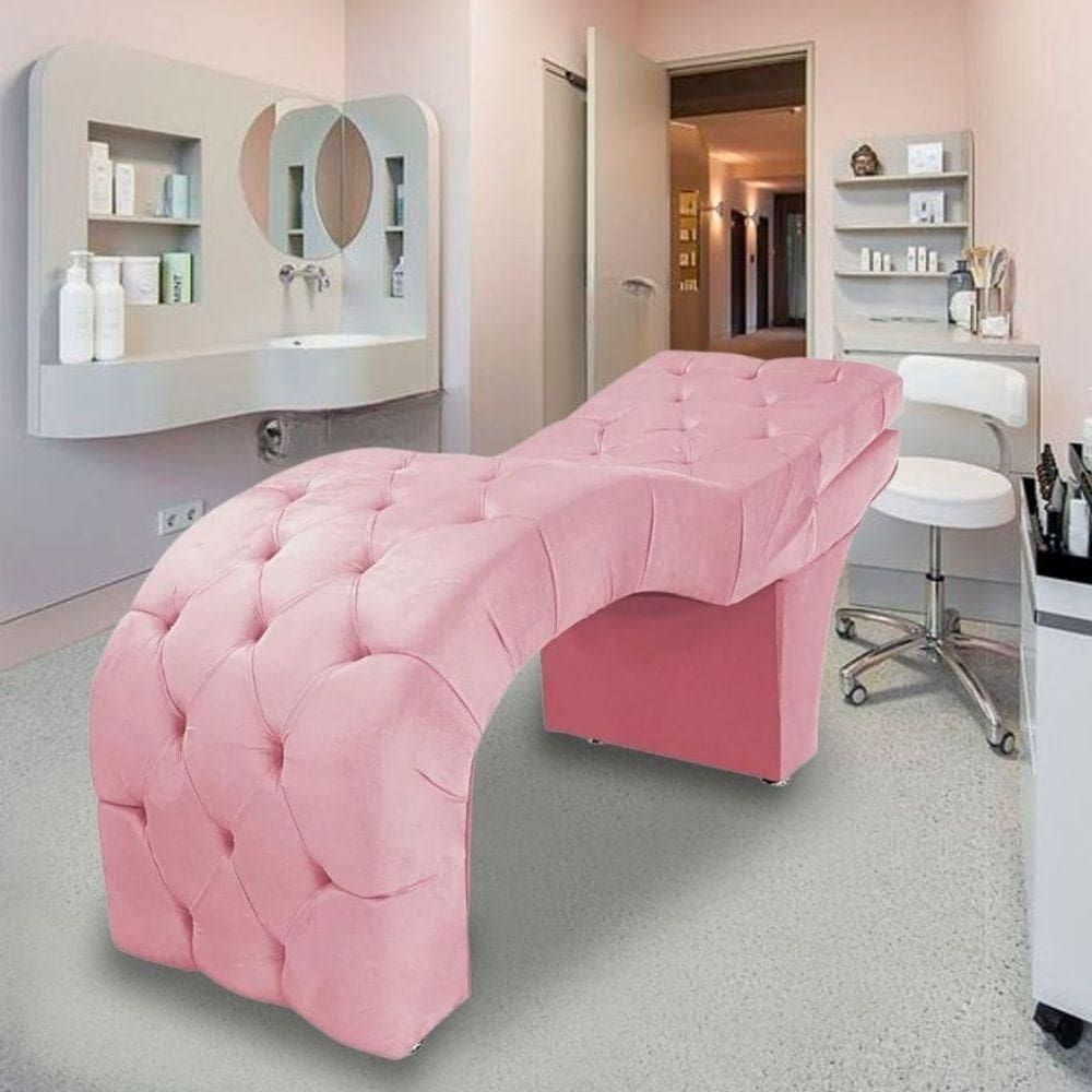 Maca Estética Estofada Reclinável Ergonômica Veludo Eliana Rosê