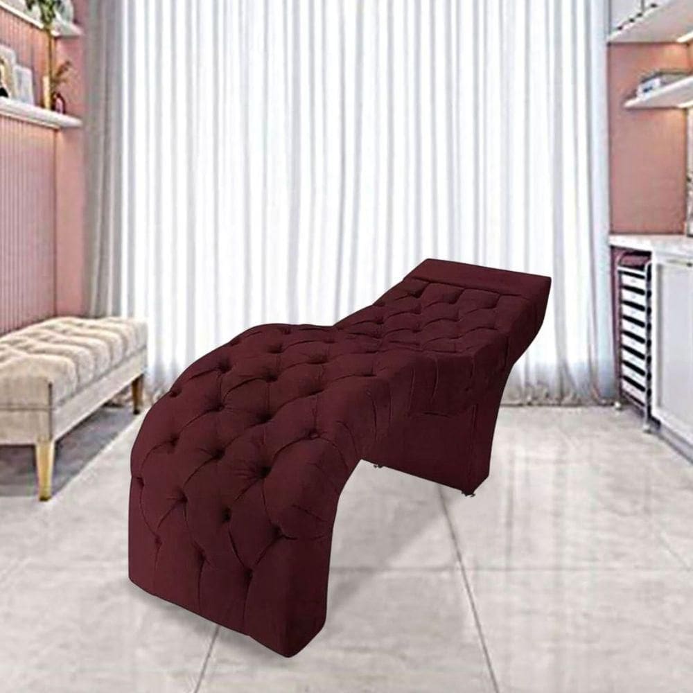 Maca Estofada Estética Cílios Salão Spa Veludo Júlia Bordô