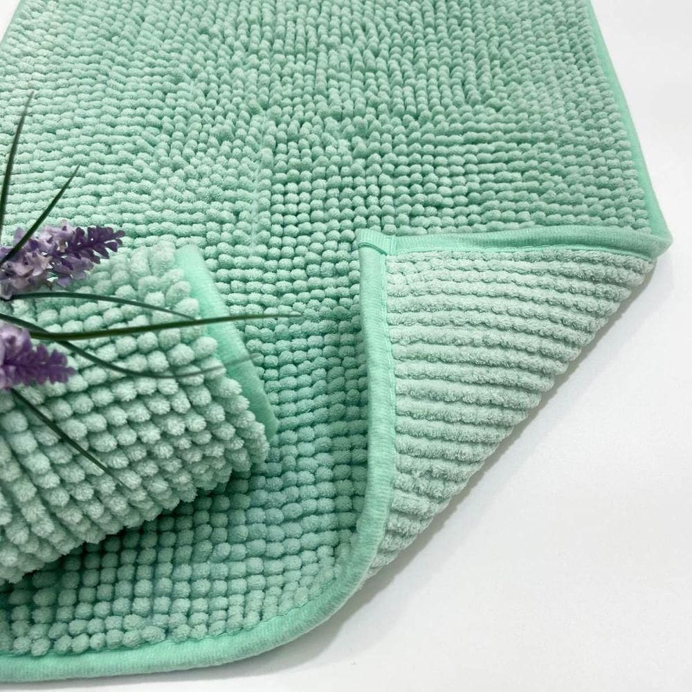 Tapete Para Banheiro Bolinha Soft 38x58 Verde Agua