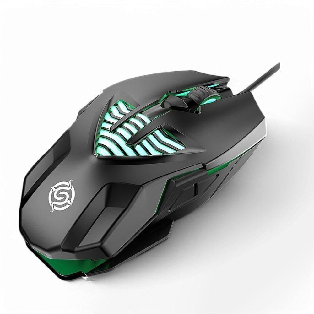 Mouse Gamer K-snake Q1 óptico Rgb Usb Com Fio Dpi Ajustável 3200 Para Jogos Pc - Preto