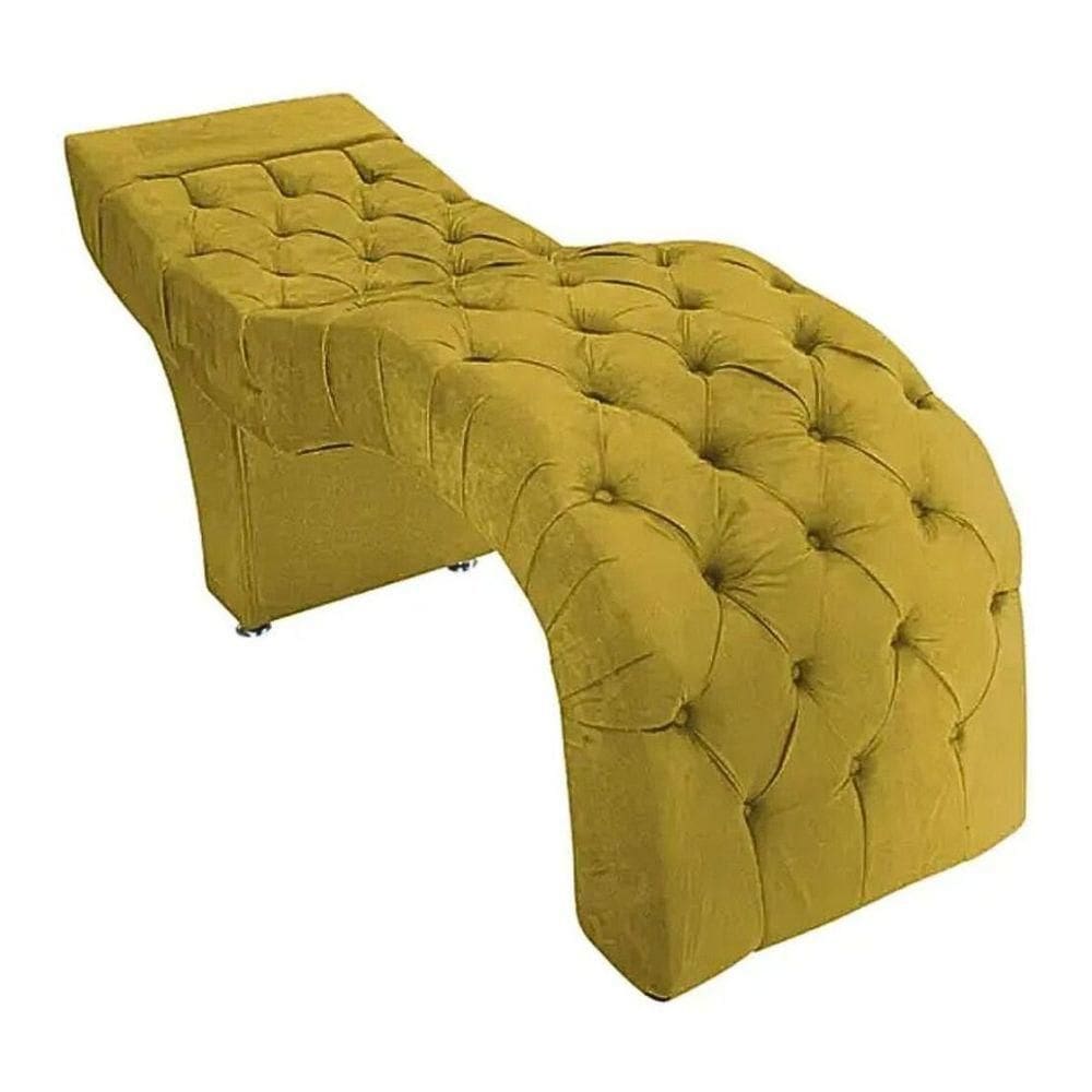 Maca Estofada Estética Cílios Salão Spa Suede Júlia Cor:amarelo