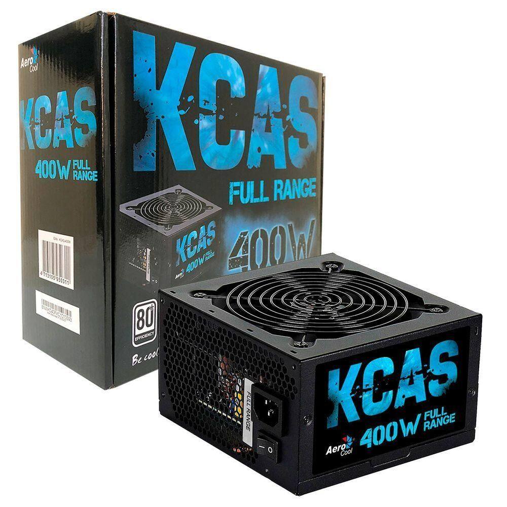 Fonte Gamer Aerocool Kcas 400w 80 Plus White Full Range Pfc Ativo