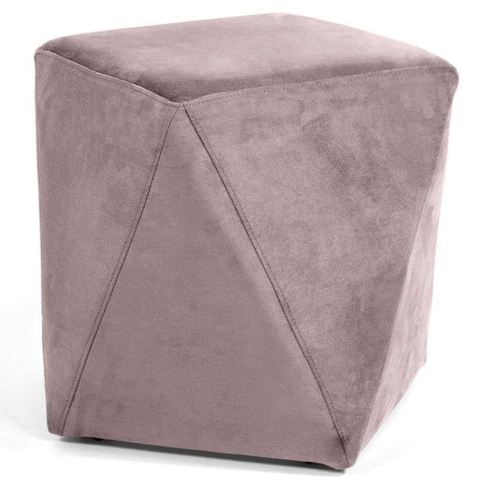 Puff Decorativo Ametista C-305 Veludo Rosa - Domi