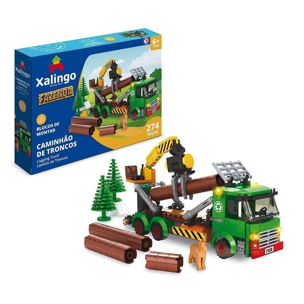 Blocos De Montar Fazenda Caminhão De Troncos 274 Peças