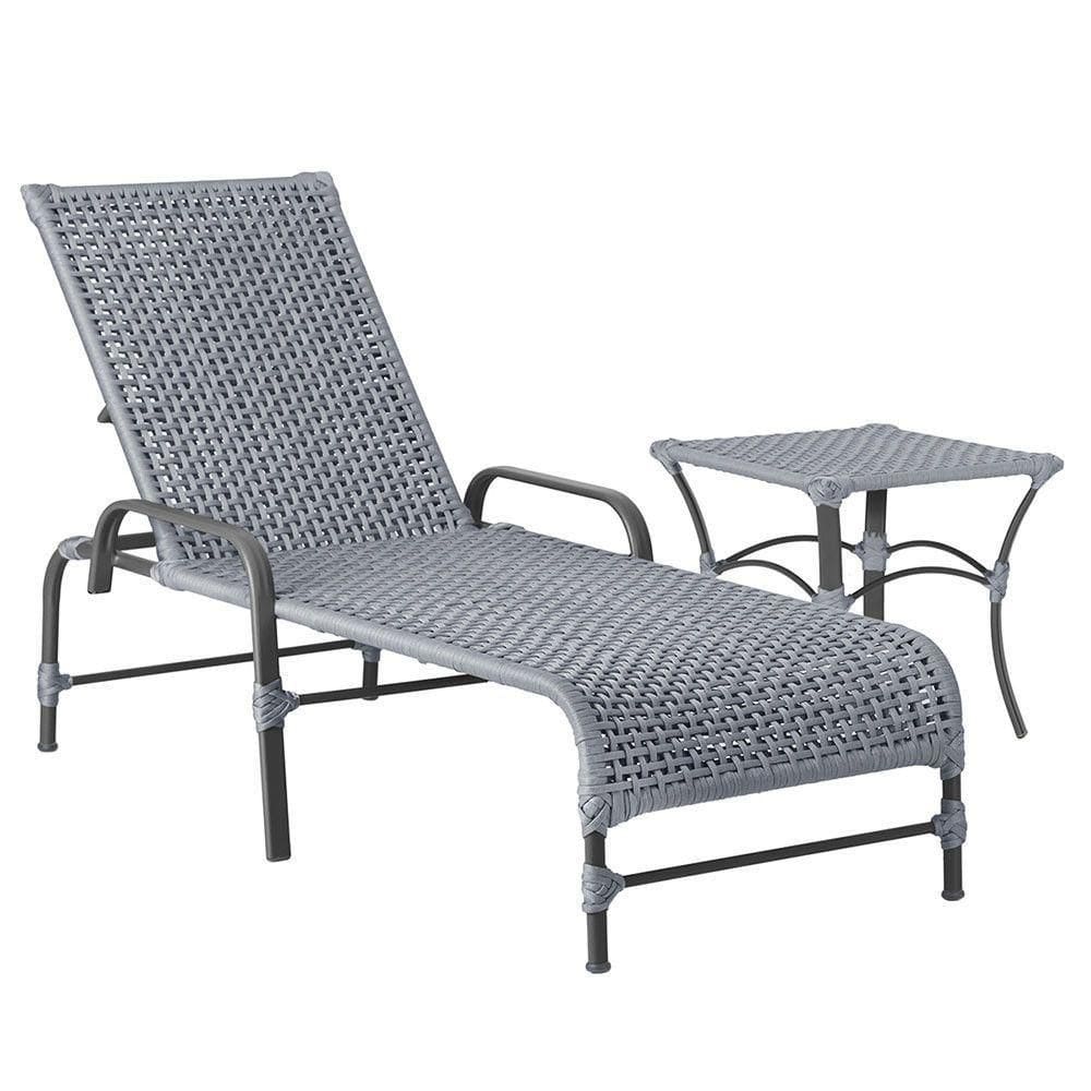 Espreguiçadeira Alumínio Catar Mesa Corda Náutica Piscina Prata