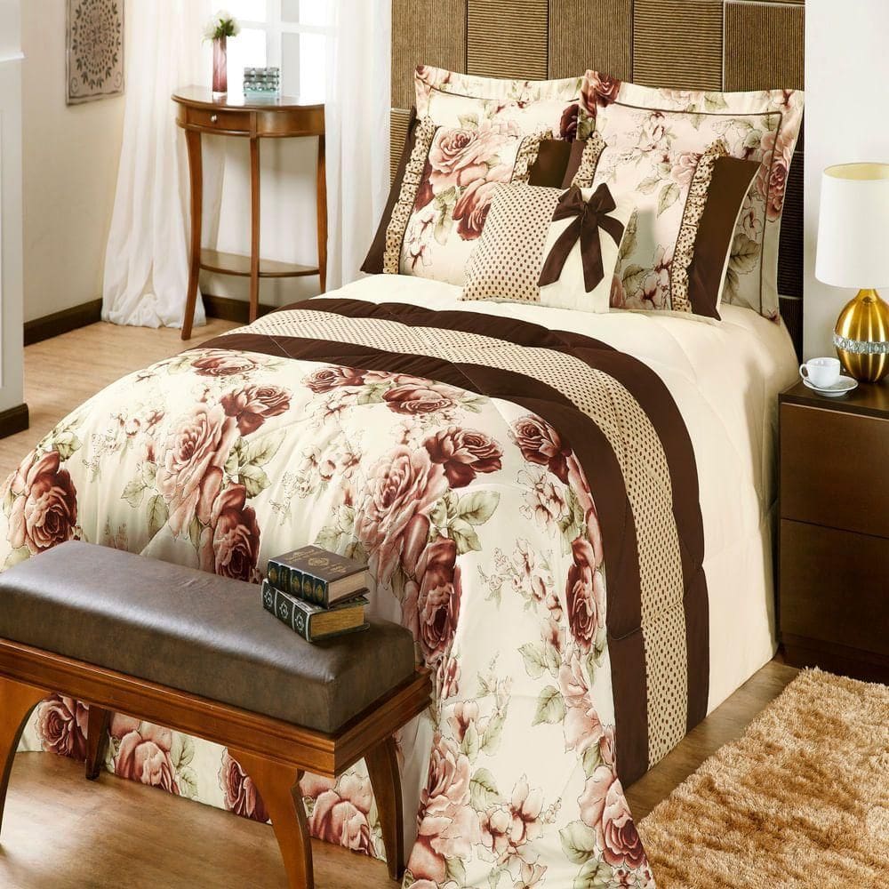 Kit Enxoval King Vitória Palha E Tabaco 7pçs