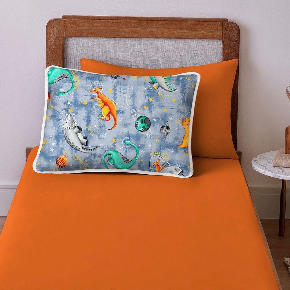 Jogo De Cama Lençol Solteiro Mymo 2 Peças Dinossauro - 100% Algodão