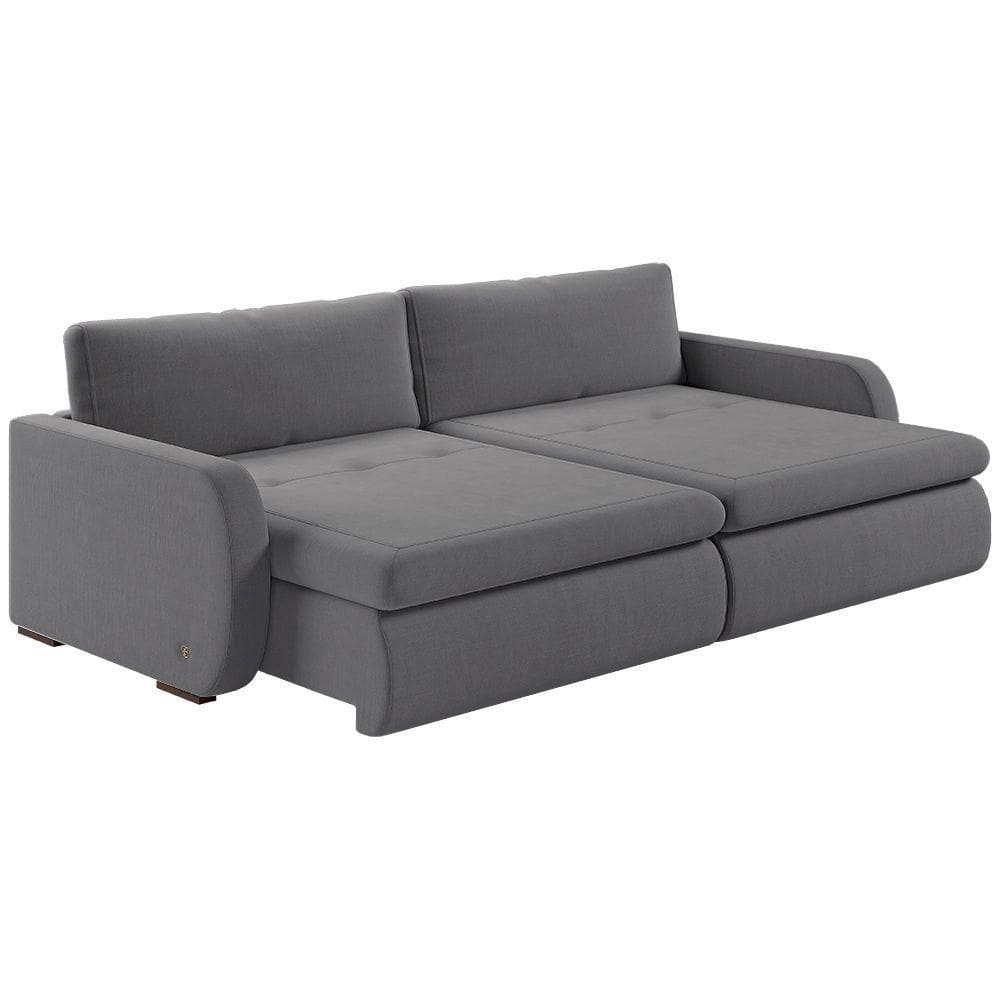 Sofá Retrátil E Reclinável Zinia 1,60m Linho Cor Cinza 2323