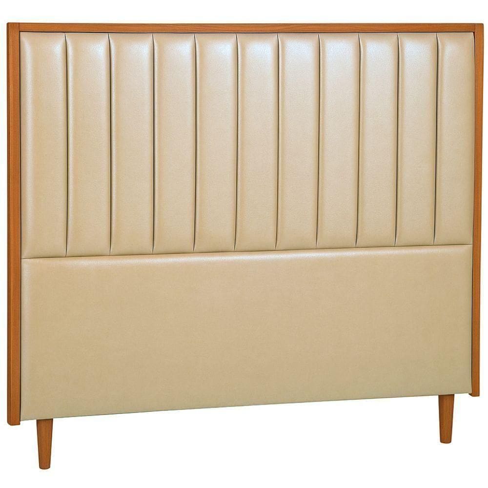 Cabeceira Estofada Queen Imperial Couro Pérola 160 Cm