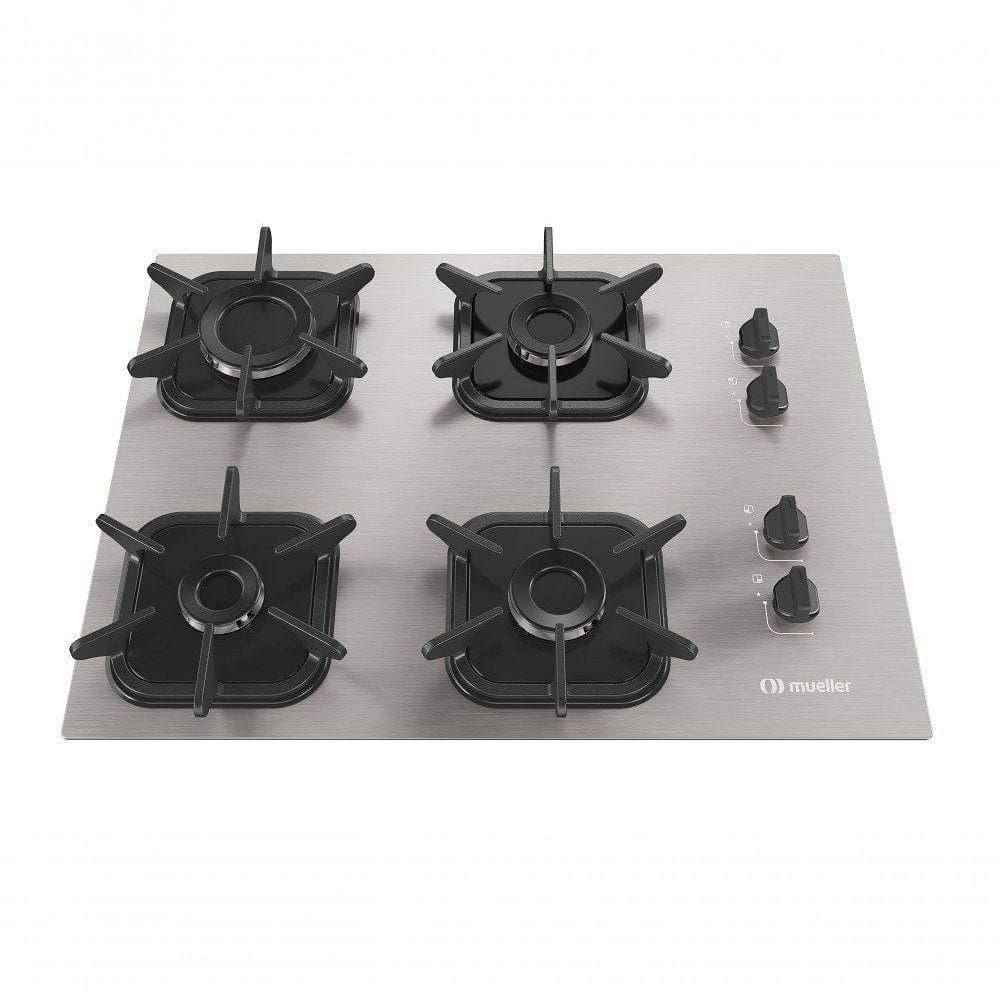 Cooktop Mueller 4 Bocas De Alumínio Com Queimador Ultra Chama Mcg4bk Bivolt