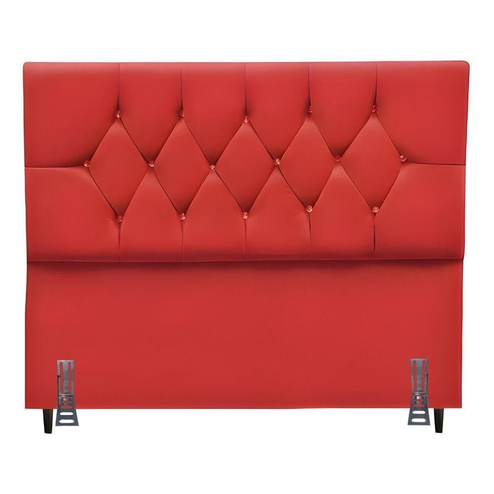 Cabeceira Para Cama Casal 140 Cm Brenda Com Frame Suede Vermelho