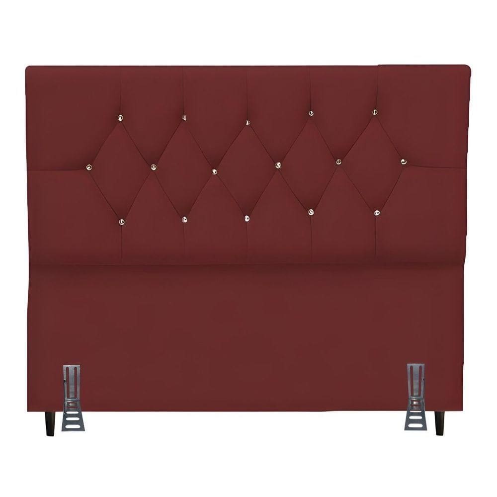 Cabeceira Para Cama Box King 195 Cm Brenda Com Frame Suede bordo