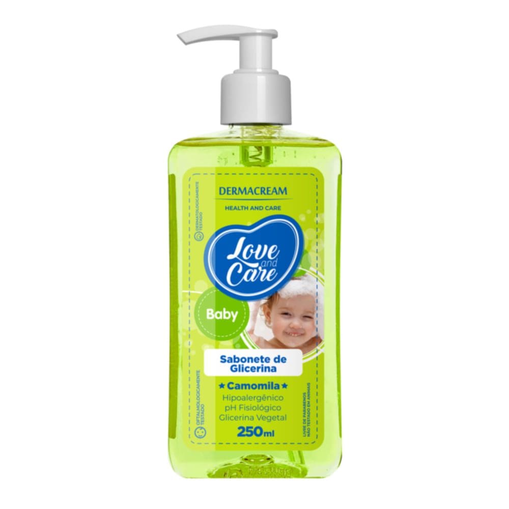 Sabonete Líquido de Glicerina Dermacream Love and Care Baby Camomila 250ml