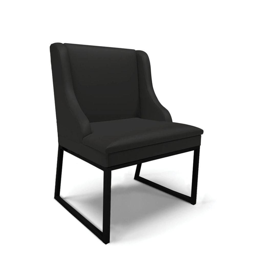 Cadeira Sala De Jantar Industrial Preto Liz Sintético Preto D03 - D`rossi