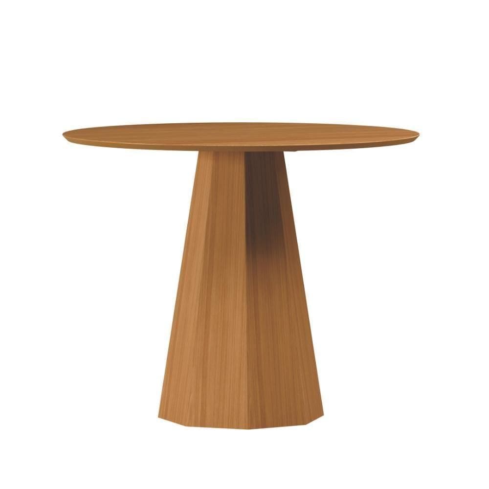 Mesa De Jantar Redonda Com Tampo Em Mdf Isis Ypê 100cm