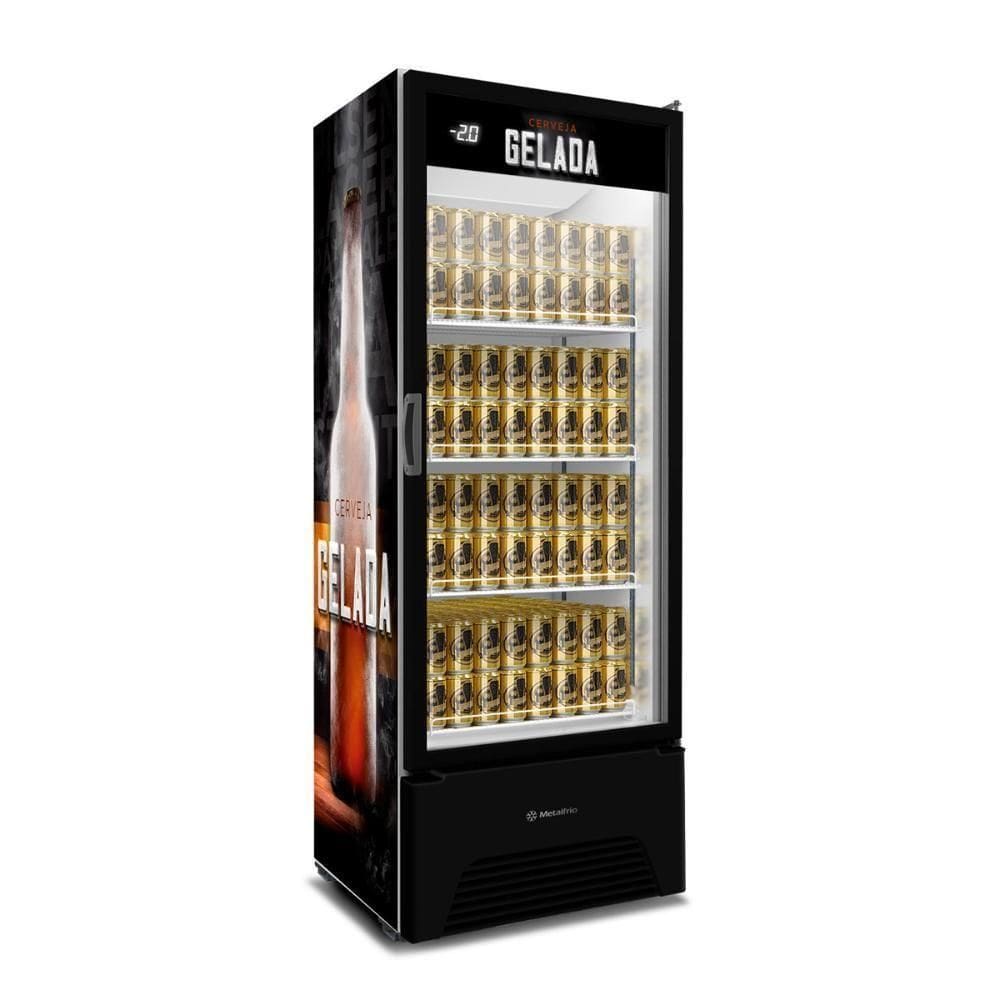 Cervejeira Expositor Vertical Porta De Vidro 497 Litros Optima Adesivada Metalfrio 127V VN50AH
