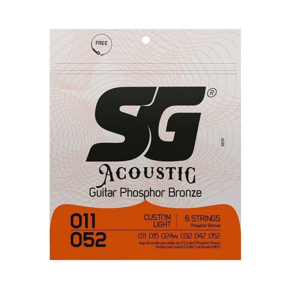Corda Sg P/ Violão Aço Phosphor/bronze Custom Light 11/52 - Ec0471