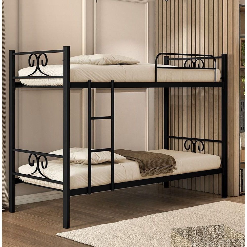 Beliche Tubolar Em Aço Domus Reforçada Para Pousadas, Alojamentos Preto