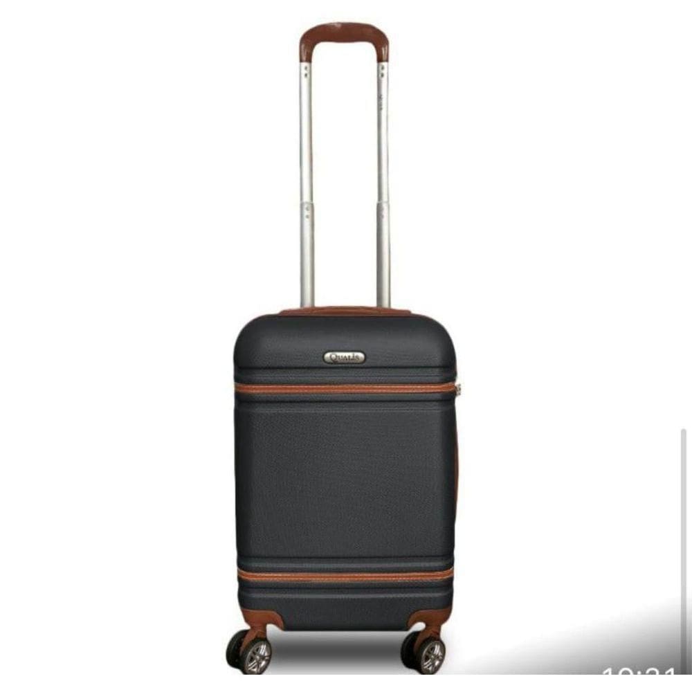 Mala De Viagem De Bordo P- 10kg Em Abs Com Rodinhas 360º Removíveis E Leve - Padrão Anac - Qualis Preto Mb001