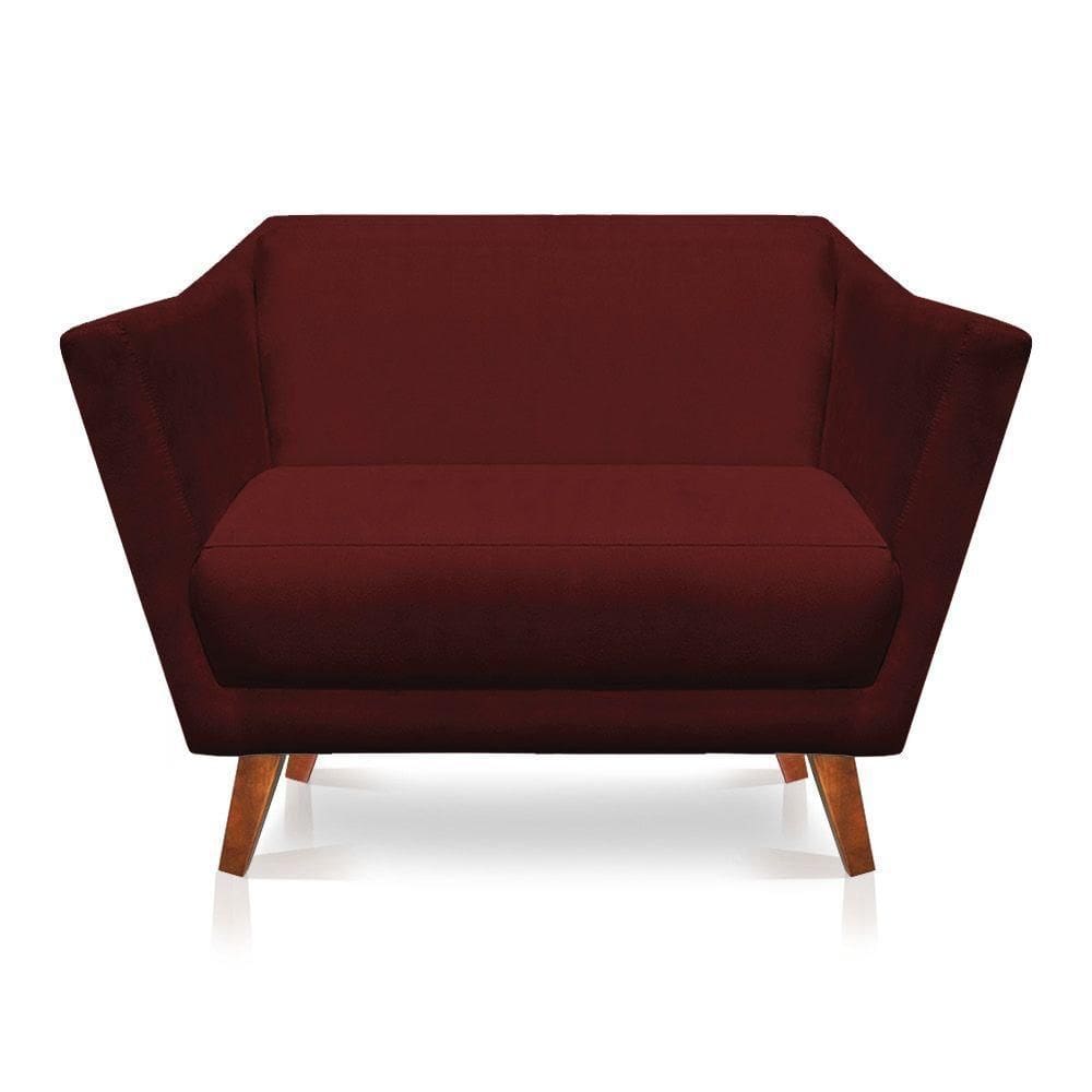 Namoradeira Lorena Suede Pés Castanho Marsala