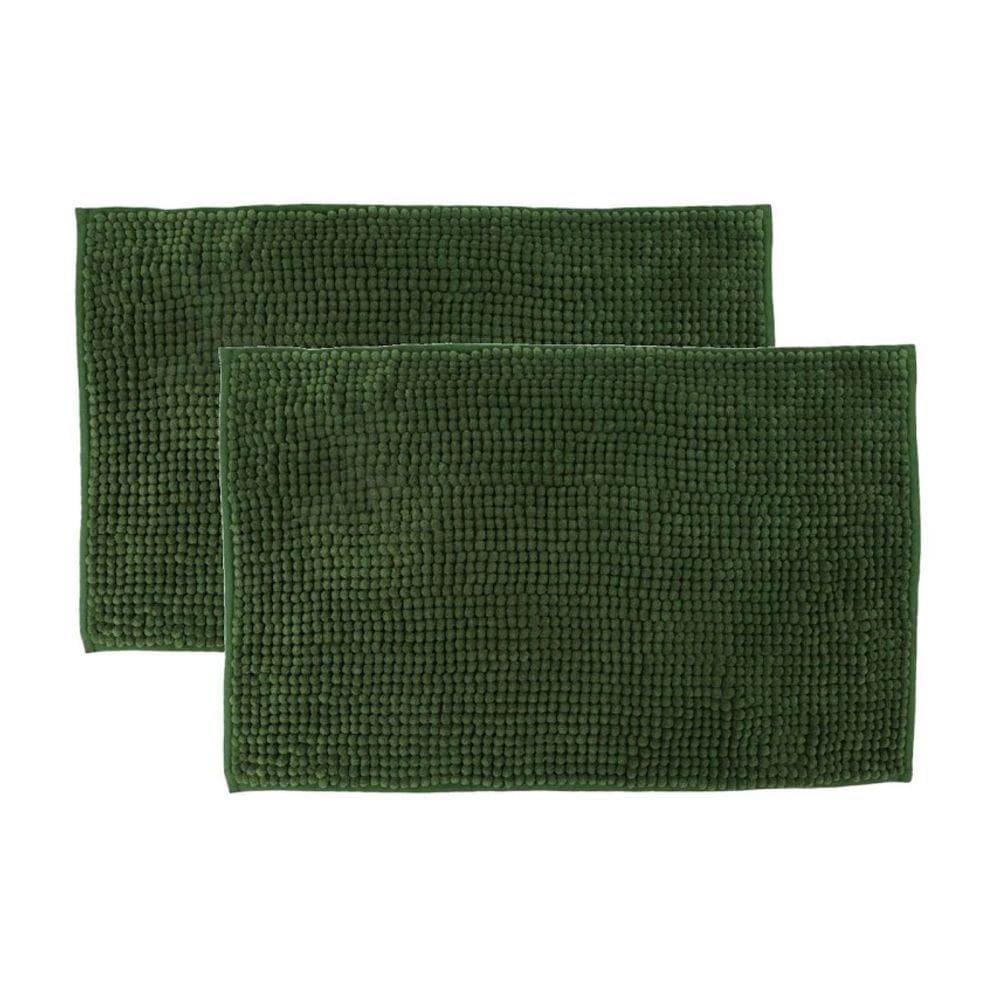 Kit 2 Tapetes Banheiro Bolinha Antiderrapante Verde 58x38cm