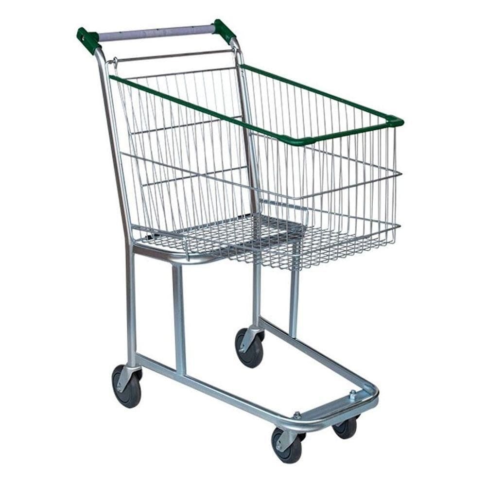 Carrinho De Supermercado Compras Tubular Zincado Cesto 90l