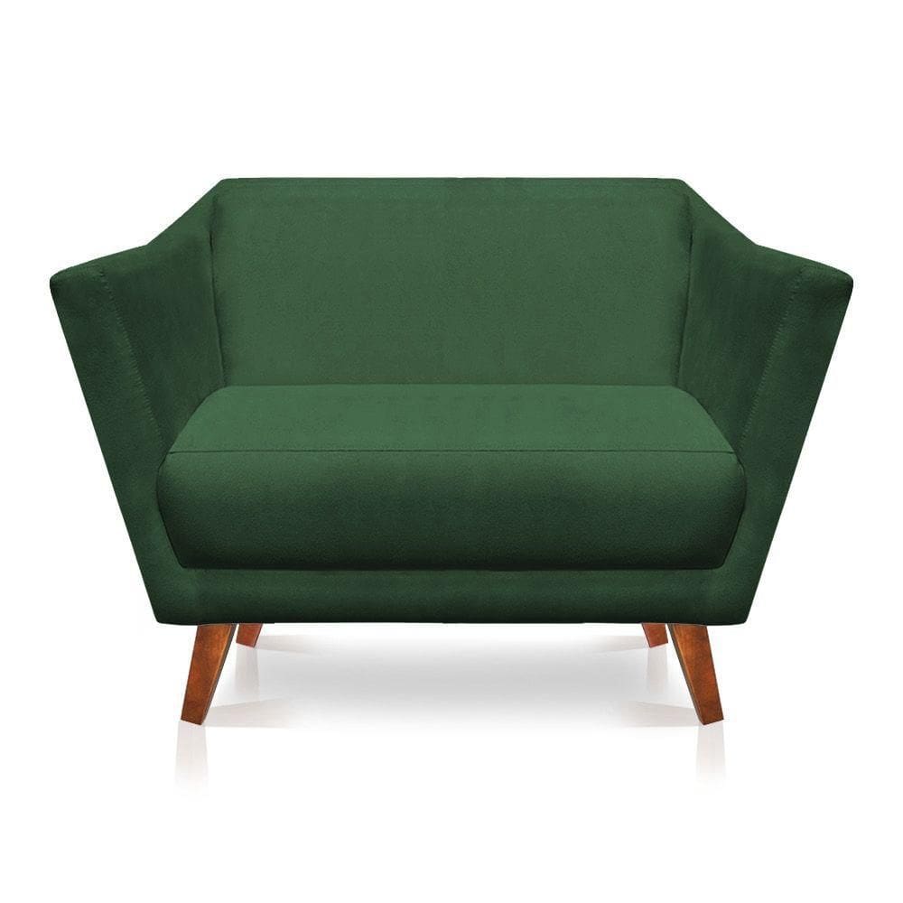 Namoradeira Lorena Suede Pés Castanho Verde