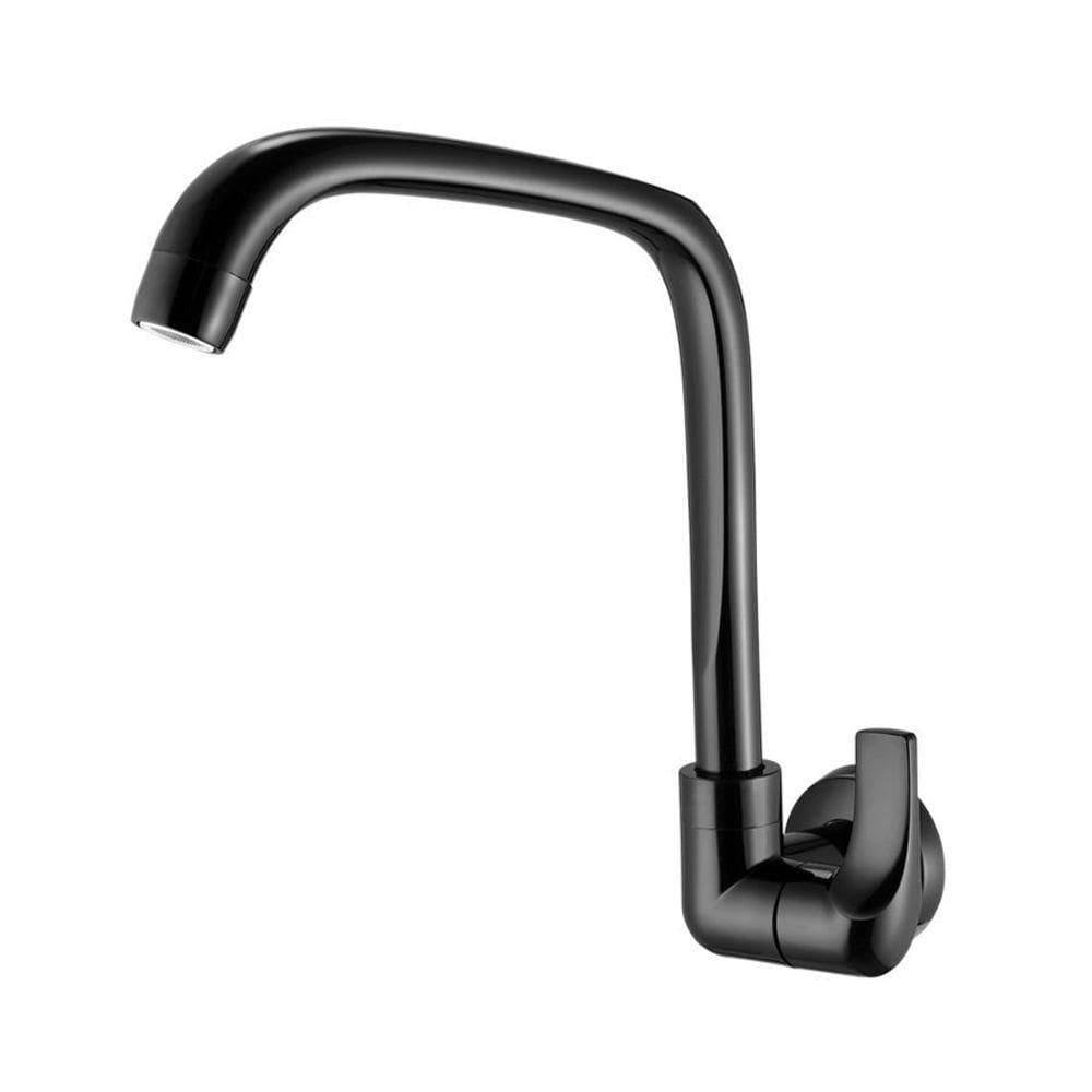 Torneira Para Cozinha De Parede Bica Móvel Fitt Preto 1168 F61