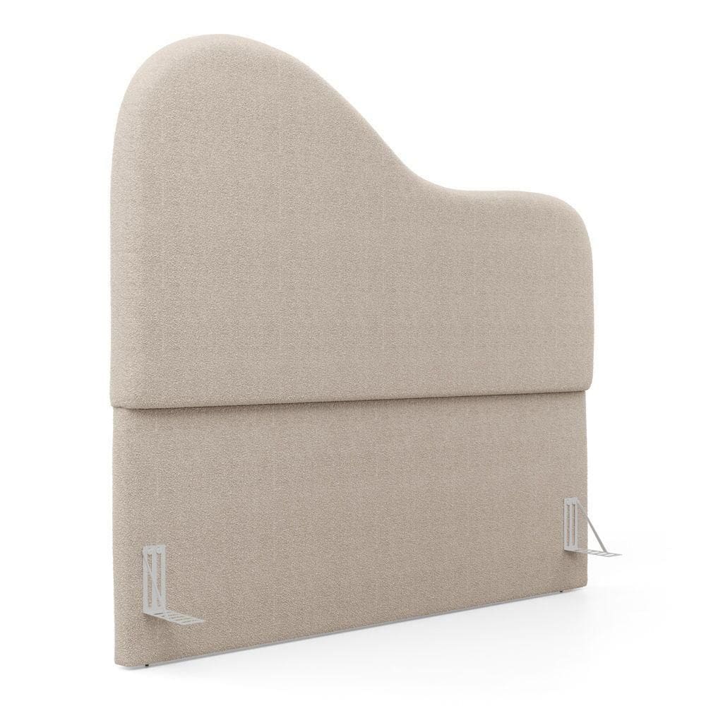 Cabeceira Orgânica Cama Box Casal Padrão Sea 140cm Com Frame Bouclé Bege - Abmaza