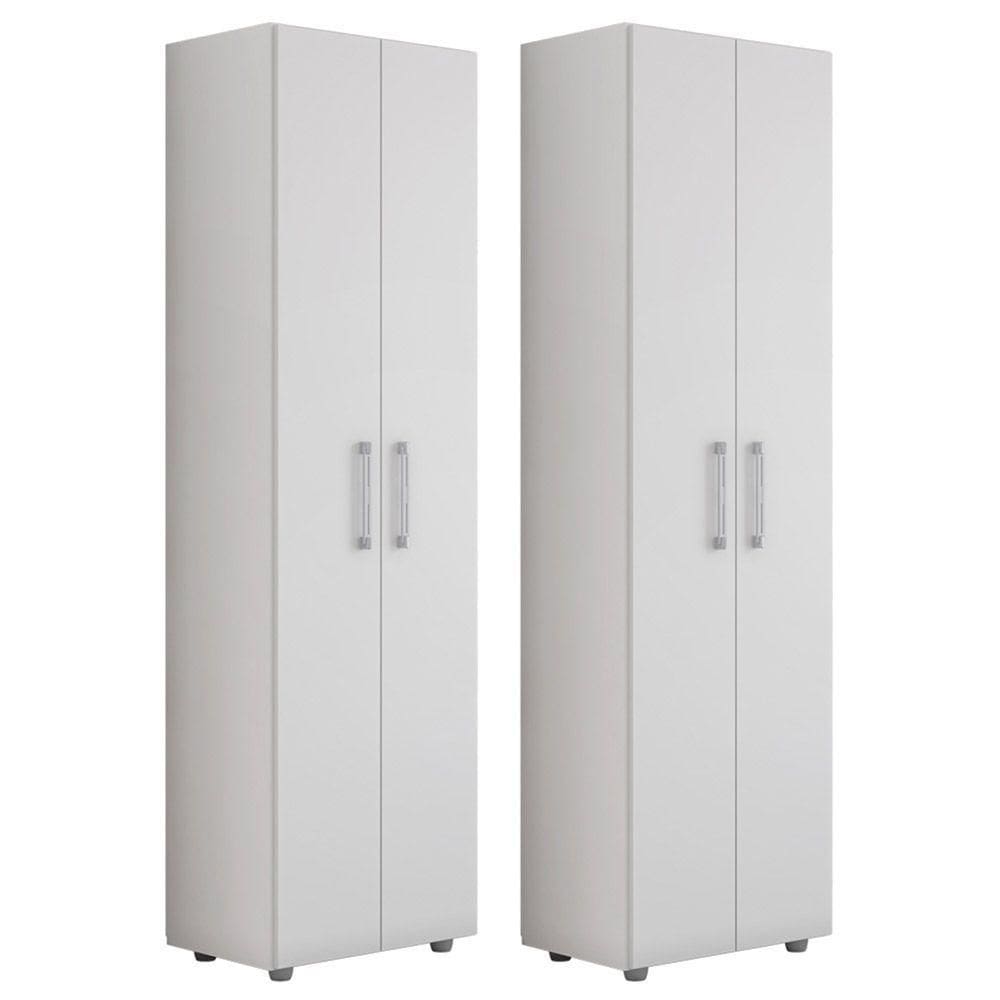 Kit 2 Armários Lavanderia Multiuso Beatriz 2 Portas Branco - Abmaza