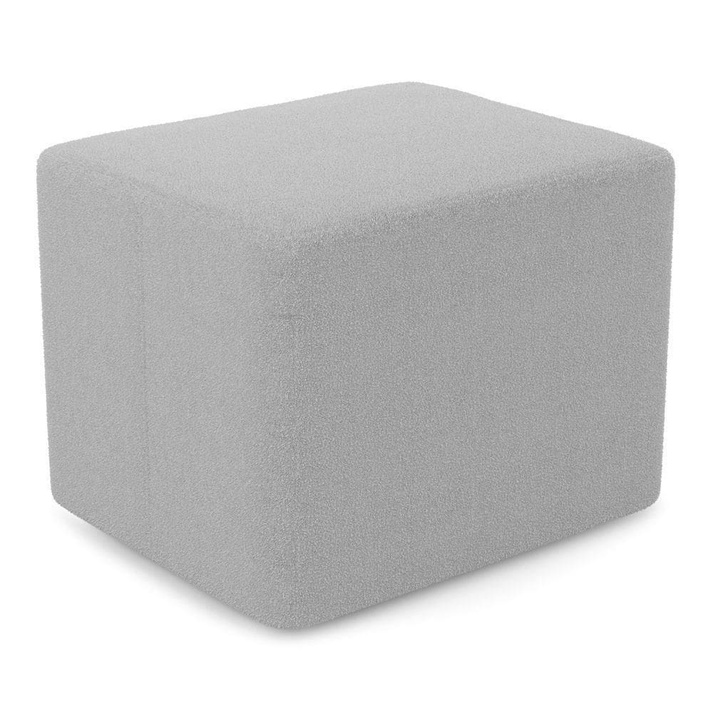 Puff Decorativo Living Yumi Retangular 60cm Bouclê Cinza Claro - Abmaza