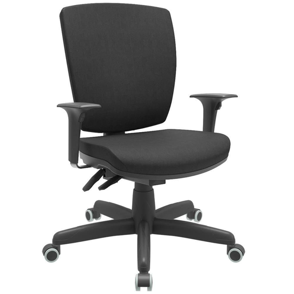 Cadeira De Escritório Diretor Office Base Giratória Preto Alta Flexi P03 PoliésterPreto -Lyam