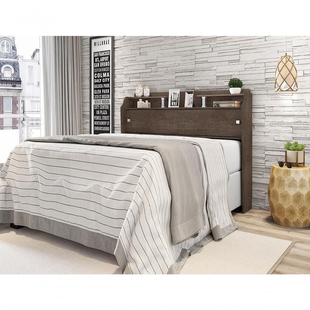 Cabeceira Box Casal 1,38cm Elisa Chocolate - Framar Móveis