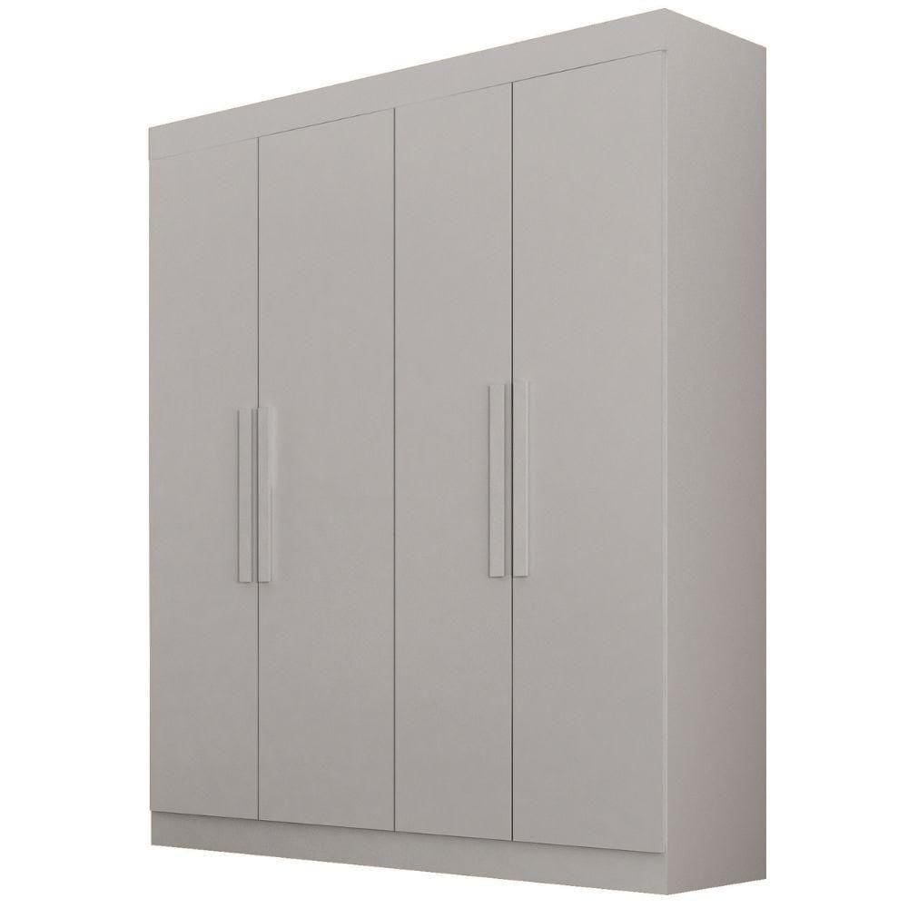 Guarda Roupa Canadá Branco 4 Portas 2 Gavetas Leifer Móveis