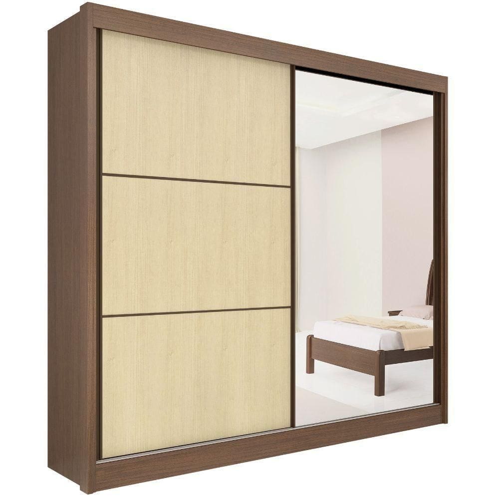 Guarda Roupa Titanium Castanho Linho 2 Portas 6 Gavetas D?doro