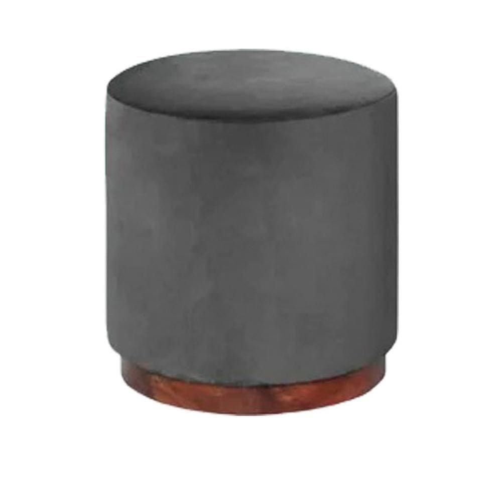 Puff Decorativo Redondo Itália Cinza Noturno