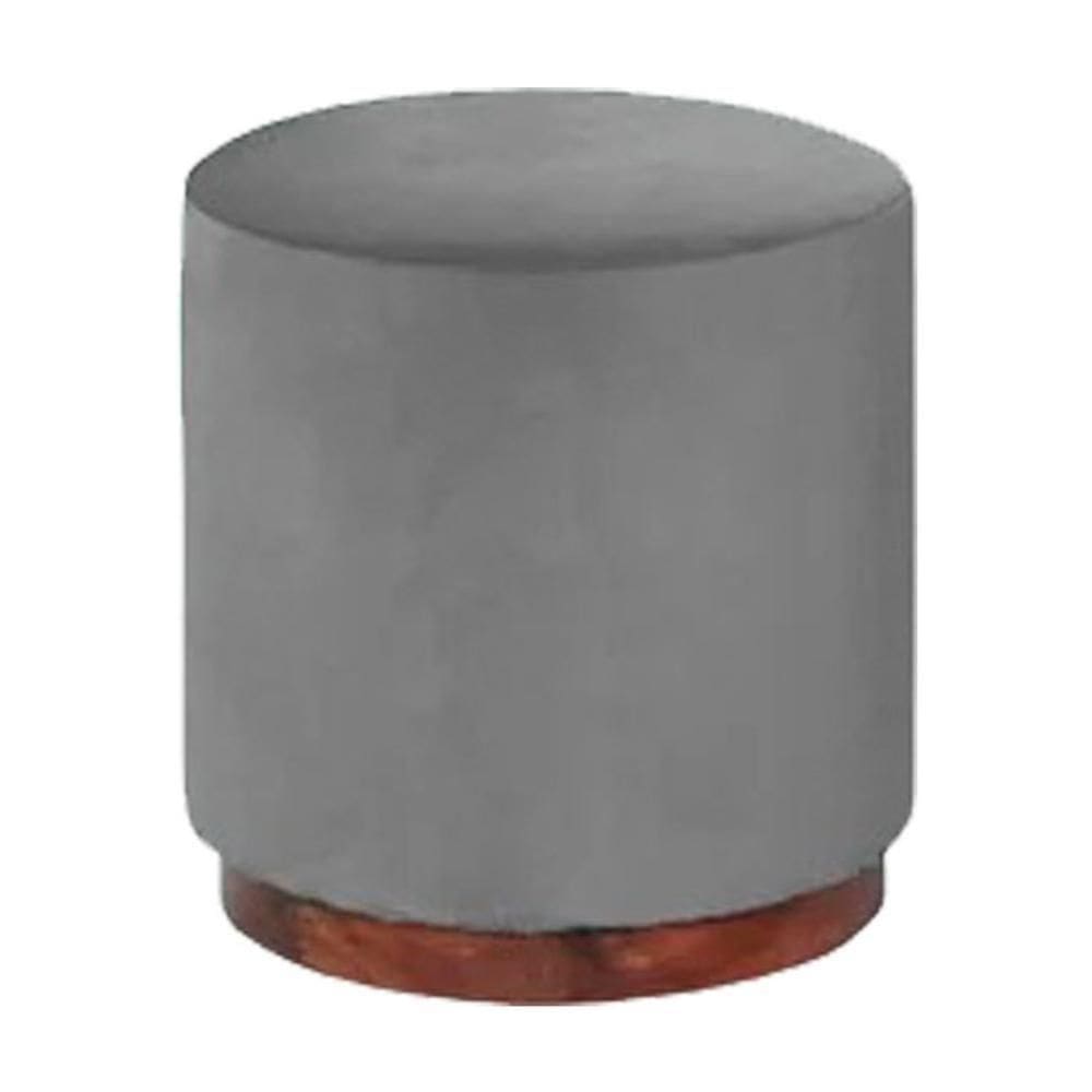 Puff Decorativo Redondo Itália Cinza Grafite