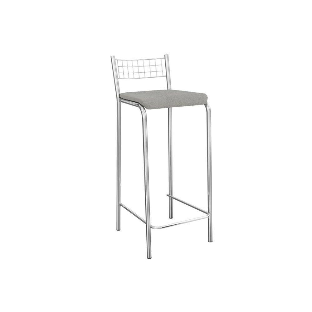 Banqueta Sala De Jantar Gênova 1b705cr Aço 1 Un Cromado-boucle Cinza - Kappesberg