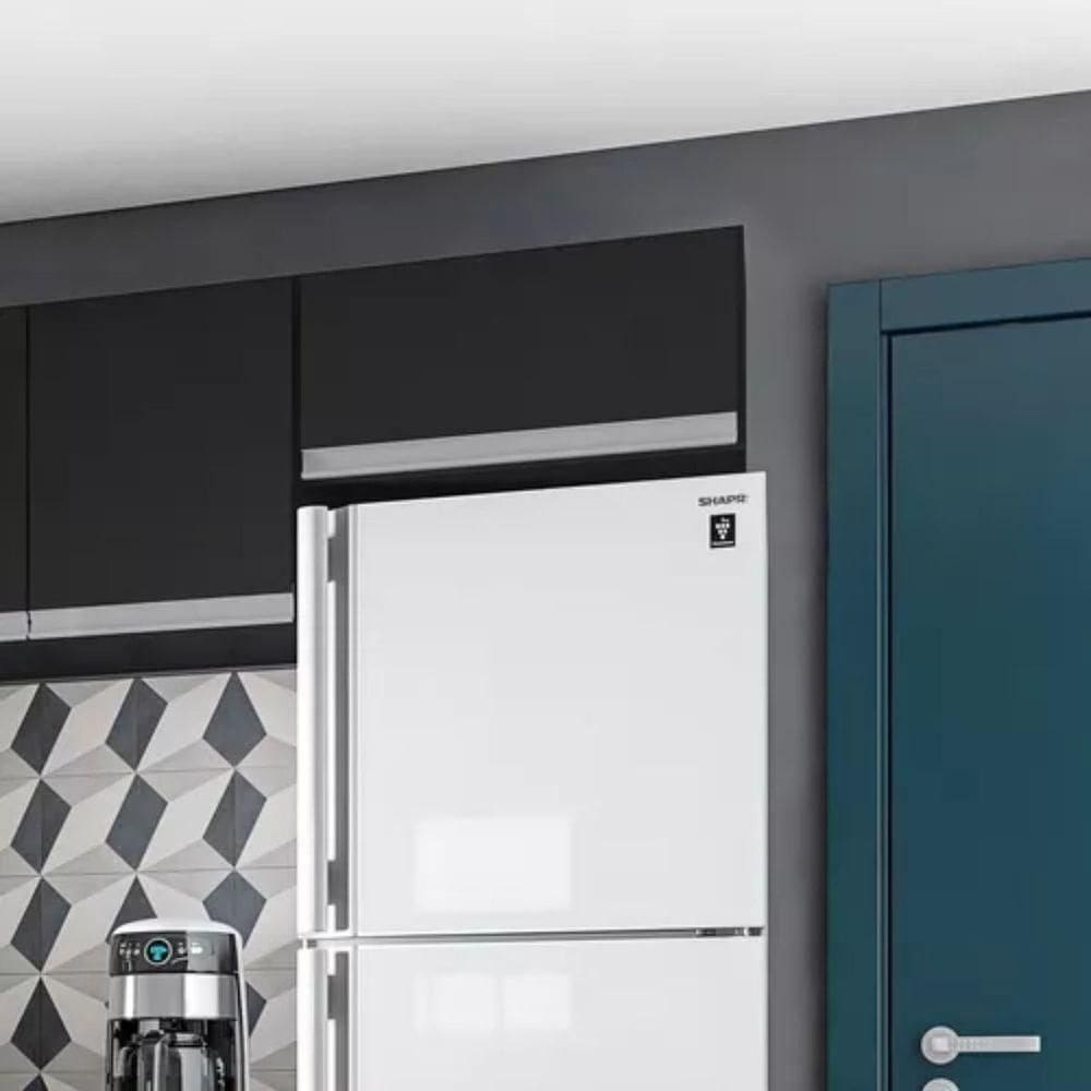 Armário De Cozinha Aéreo Geladeira Lavanderia 60 Cm Ana Preto