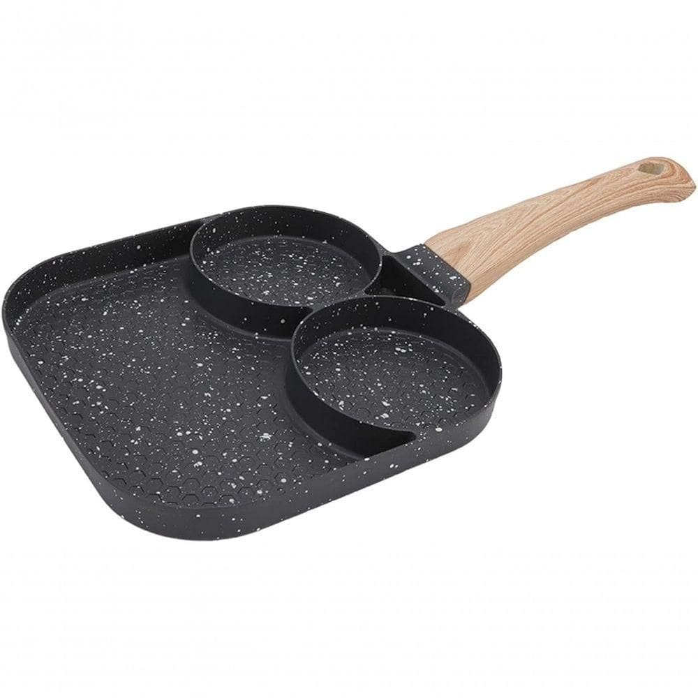 Frigideira 3 Em 1 Antiaderente P- Ovos 3 Divisórias, Uniforme, P- Gás E Indução