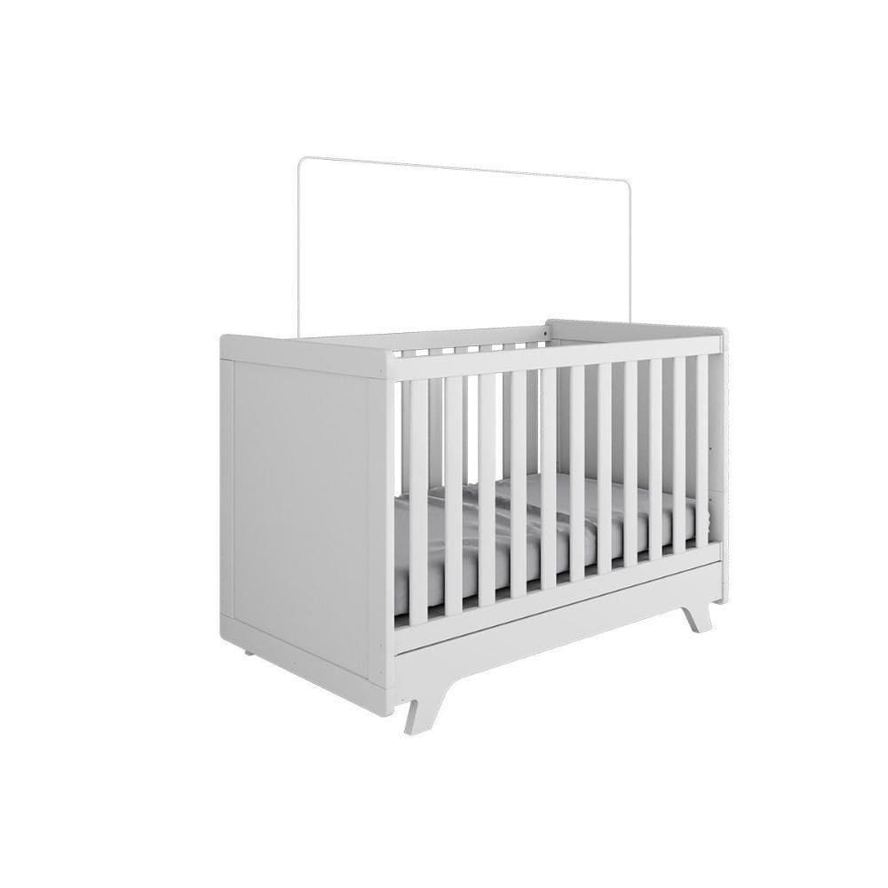 Berço Infantil Retrô 2 Em 1 Branco - Peroba