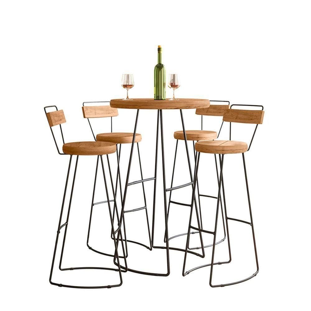 Conjunto Mesa Bistrô Com 4 Banquetas Aérea Gourmet York