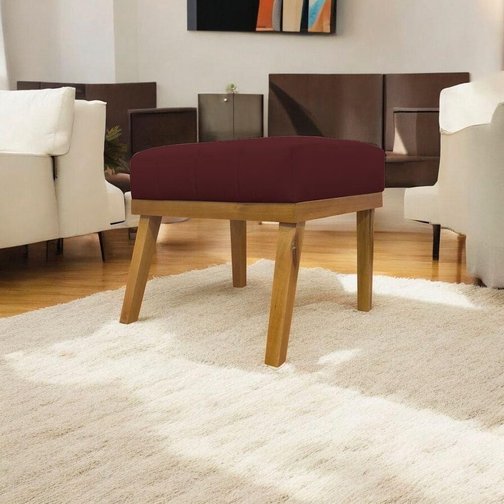 Puff Decorativo Retangular Firenze - Bordô Corino