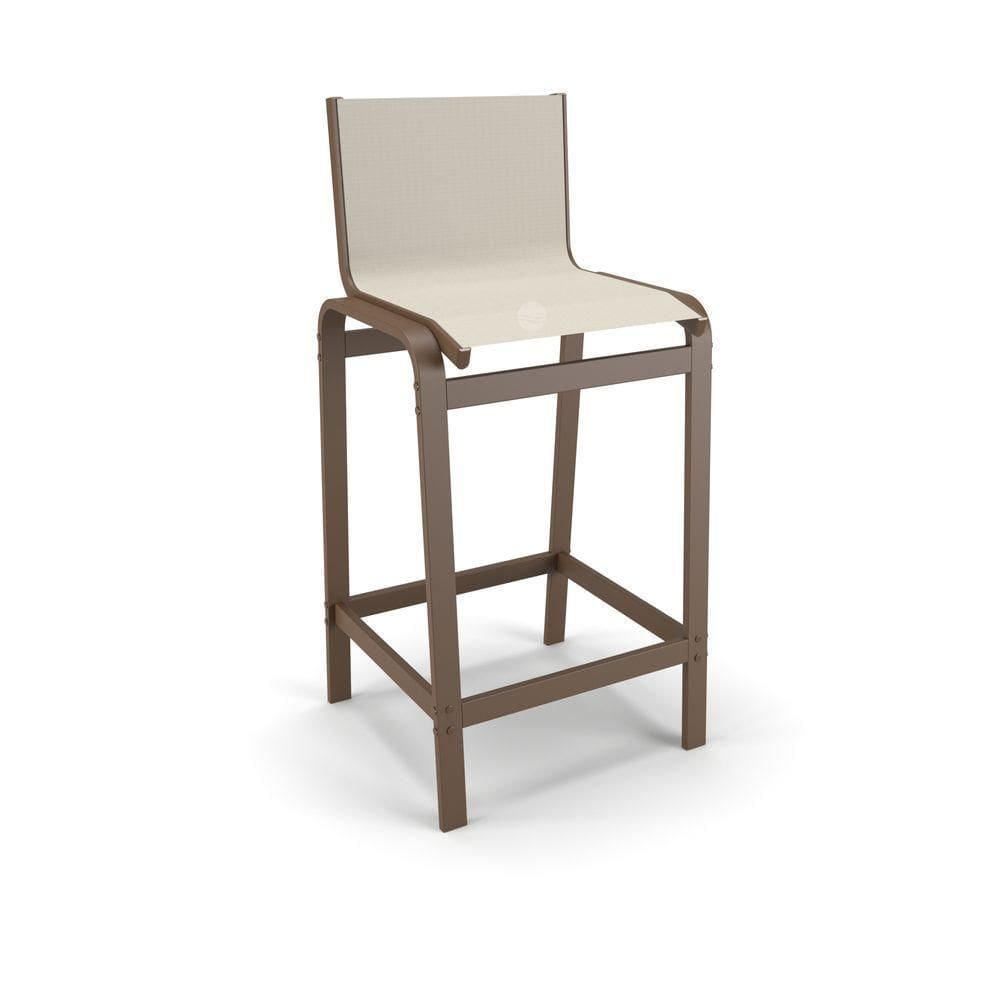 Banqueta Alta Cozinha Balcão Bancada Alumínio Marrom - Bege