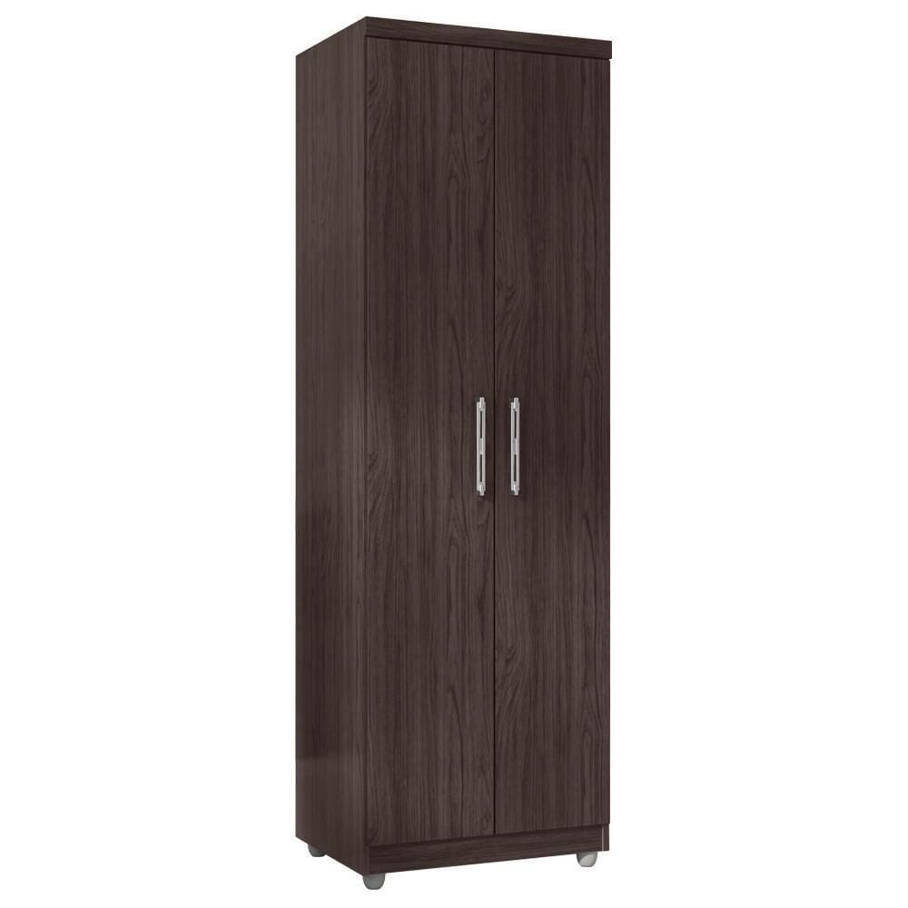 Armario Multiuso 2 Portas 190x60 Cm Sabrina Castanho Reajl Moveis Castanho