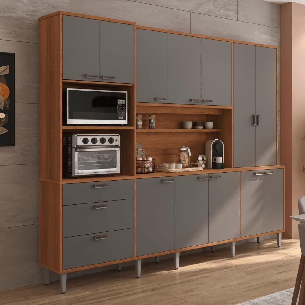 Armario Para Cozinha Egito Jequitiba-grafite